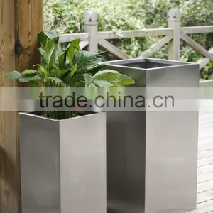 FO-9006 Stainless Steel Rectangular Flower Pot, Outdoor Metal Planter thumbnail-1