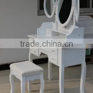Triple Mirror Dressing Table With Stool thumbnail-6