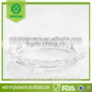 Clear Dinnerware,glass Round Shaped Plate Beaded thumbnail-1