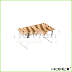 High Quality Bamboo Storage Stackable Shelf Homex-BSCI thumbnail-1