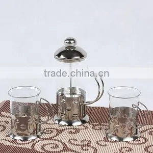 Vintage Glass Stainless Steel Coffee Maker Sets thumbnail-1