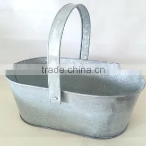 Vintage Portable Metal Flower Pots Flower Basket thumbnail-1