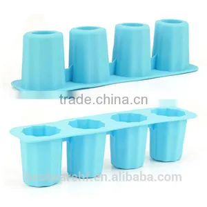 Novelty Silicone Ice Cube Tray,Beer Ice Lattice 4 Holes Molded Silicone Ice Cup thumbnail-1