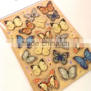 Butterfly Design Sticker With Glitter, Craft Decorative Shinny Glitter Sticker With Gems thumbnail-3
