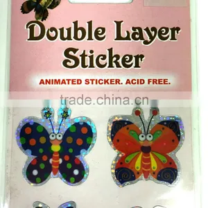 Laser Double Layer Sticker, Butterfly Double Layer Sticker, Laser Butterfly Sticker thumbnail-2