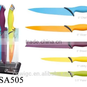 5PCS Non-Stick Coating PP Handle Knife Set thumbnail-1
