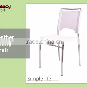 Industrial Style Black PVC Leather Chair Metal Stool Dining Chair thumbnail-4