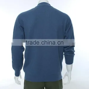 Men Pullover Sweater With 1/4 Zipper ,blue Long Sleeve Wool Sweater Pullover,merino Wool Sweater thumbnail-5