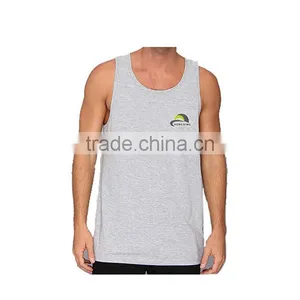 Custom Printed Logo Cotton Mens Gym Sports Tank Top thumbnail-2