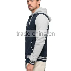 Mens Ball Park Jacket Hoodie Button Through Hoodie 2015 thumbnail-2