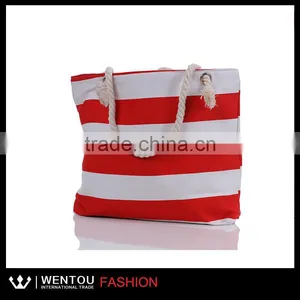 Hot Sale Canvas Stripe Beach Bag thumbnail-4