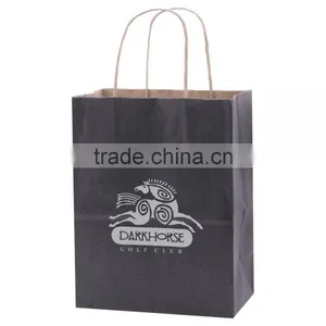 USA Made Solid Tinted Kraft Shopping Bag - Made of Recycled Kraft, Dimensions Are 8" x 4.75" x 10.5" and Comes With Your Logo. thumbnail-4