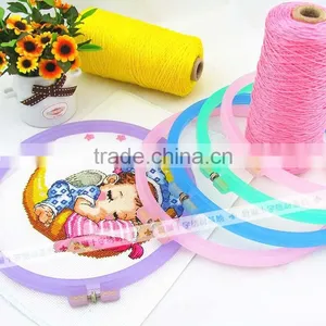 Cross Stitch Hoop Colorful Diameter 24cm Plastic Cross Stitch Embroidery Hoop Handy Adjustalbe Ring Hoop Frames thumbnail-2