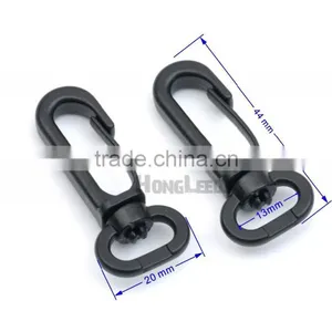 B1306-13mm Black POM Plastic Spring Snap Clip Hooks Carabiner Paracord Strap Hooks Rotary Hooks Swivel Snap Hook thumbnail-2