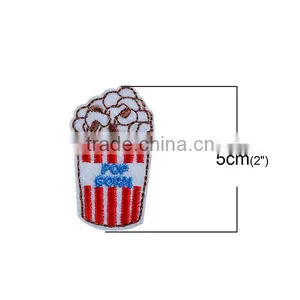 Polyester Appliques DIY Scrapbooking Craft Popcorn White & Red 50mm x 28mm thumbnail-2