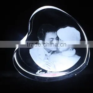Lover Heart Shape 2D Photo Laser Engraving Crystal thumbnail-1