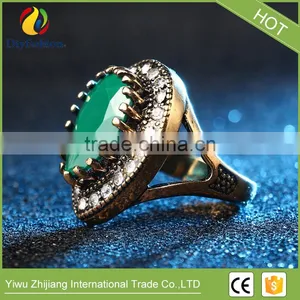 Big Water Drops Black Ring For Women Plating Gold Mosaic CZ Zircon Turkey Jewelry Vintage Wedding Fine RING thumbnail-5