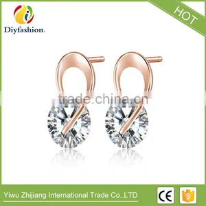 Cubic Zirconia Diamond Rotary Stud Earrings for Women thumbnail-1
