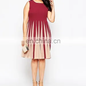 Women Plus Size Clothing Plus Size Dress Flare Mesh Dresses for Fat Ladies thumbnail-5