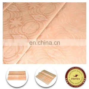 New Design Different Kinds Fabric Multi Colors Shadda Guinea Brocade Cotton Wholesale Bazin Riche Chinese Garment Fabric FEITEX thumbnail-1