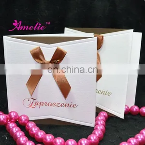 AT139 White Color Bridal Shower Invitations Wedding Invitations Cheap thumbnail-1