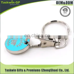 Hot Sell Promotional Trolley Coin Keyrings,Supermarket Coin Tokens Keychain. thumbnail-1