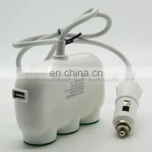 3 Way Auto Dual USB Port Car Cigarette Lighter Socket Adapter Charger for IPhone Samsung Phone thumbnail-5