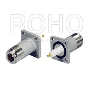 Low Pim 4 Hole Flange RF Coaxial N Connector for Coaxial Cable thumbnail-3