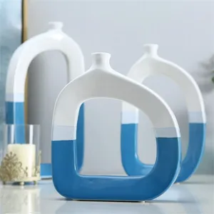 Nordic Modern Simple Countryside Style Creative Blue Yellow Ceramic Decor Art For Hallway thumbnail-3
