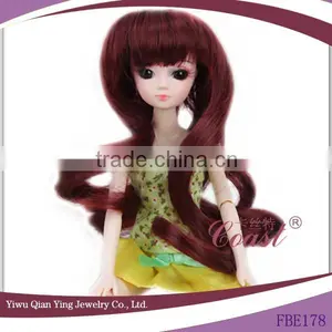 Fashion Brown Curly Synthetic Hair Wig for Dolls thumbnail-1