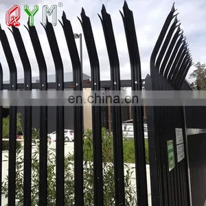 QYM Hot Sale Garden Powder Coated Steel Palisade Fence D Type thumbnail-1