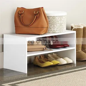 Wholesale Modern Indoor Wood Living Room Bathroom Storage Shelf Wooden 2 Tier Shoe Racks thumbnail-1