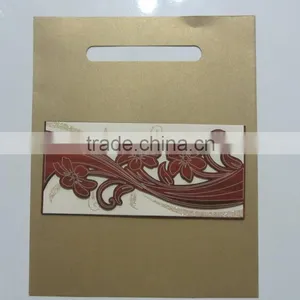 2016 Party Supply Luxury Chocolate Wooden Wedding Card Invitation thumbnail-4