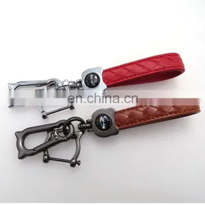 Custom Design Your Own Logo Leather Key Ring Leather Keychain thumbnail-2