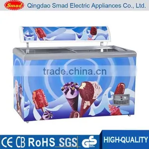 Glass Door Deep Freezer Display for Ice Cream thumbnail-2