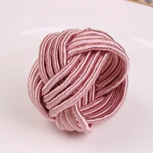 Enhance Your Table Setting With Stylish Burgundy Woven Napkin Ring Holders thumbnail-4
