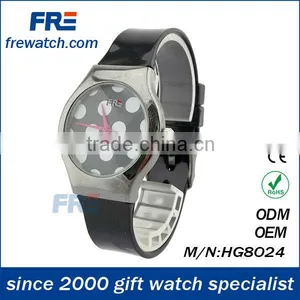 2014 New Design Alloy Case Silicone Strap Black Watch Women Watch thumbnail-1