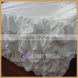 TC001 China Wholesale Ruched Satin Ruffled Table Skirt,tutu Table Skirt thumbnail-1