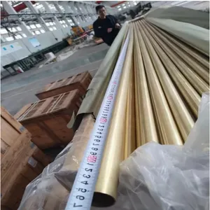 Seamless Copper Brass Coil Nickel Cuzn10 Cu70ni30 C22000 H90 Alloy Sheet Hard Brass Tube Straight Brass Pipe for Water/Refrigeration thumbnail-4
