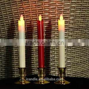 Ivory Wax Led Moving Flame Battery Powered Taper Candles thumbnail-2