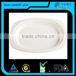 Biodegradable Disposable Ecofriendly Sugarcane Pulp Oval Plates thumbnail-1