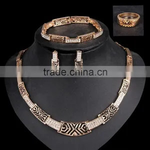 Uk New Style Fashionable High Quality Rhinestone Gold Set thumbnail-2