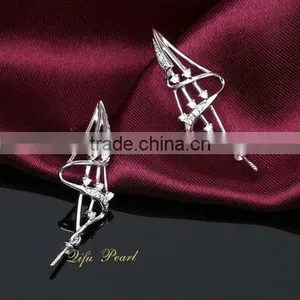18k Gold Earring Mountings for Tahitian Pearl thumbnail-2