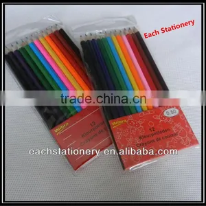 12PCS 7 Inches Promotional Hexagonal Shape Wooden Color Pencil Set thumbnail-1