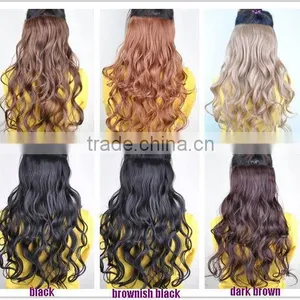 8"-30"golden Blond Fashionable Curly Black Clip in Hair Extensions thumbnail-1
