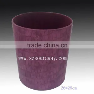 Home and Office Use Faux Leather pu Round Innovative Waste Bin Factory thumbnail-1