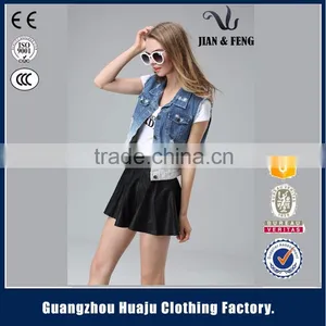 2016 Summer Fashion Hot Sale New Design Girl Denim Vest thumbnail-5