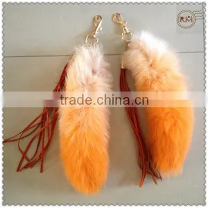 Orange Color Fox Tail For Bag Accessories thumbnail-2