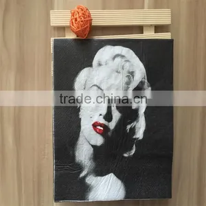 Virgin Pulp Brown Print One Color Logo 1/4 Fold Paper Napkin Lady Printed Napkin thumbnail-1