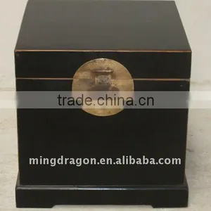 Chinese Antique Style Black and Matt Finished Chest 50*50*48cm thumbnail-1